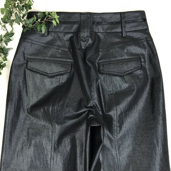 2B Rych Wide Leg Gray Metallic Shiny Dress Pants 4 - Picture 5 of 7